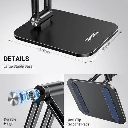 UGREEN Magnetic Phone Stand Compatible with MagSafe, Angle Adjustable Aluminum Holder for Desk, Thick Base Compatible for iPhone 16 15 14 13 12 Pro