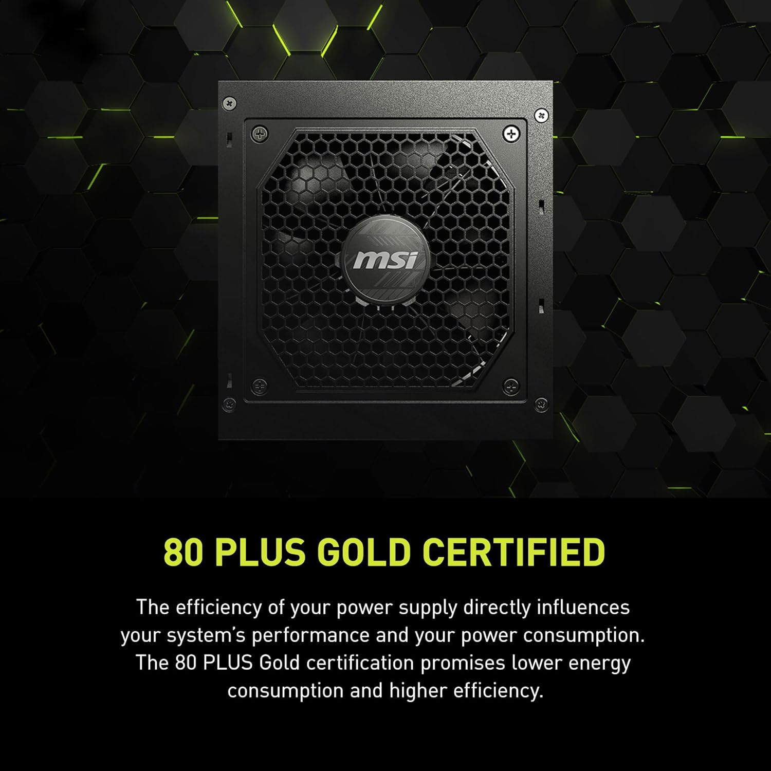 MSI MAG A750GL PCIE 5 Gaming Power Supply - Full Modular - 80 Plus Gold Certified 750W - Compact Size - ATX PSU - PuriLite