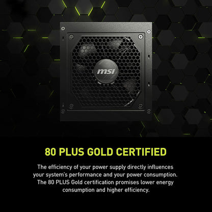 MSI MAG A750GL PCIE 5 Gaming Power Supply - Full Modular - 80 Plus Gold Certified 750W - Compact Size - ATX PSU - PuriLite
