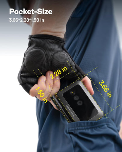 HOTO Air Pump Pocket, Mini Bike Tire Pump, 25s Fast Inflate Bike Pump Electric with Guage, 150PSI Portable Electric Bicycle Air Pump with Presta and Schrader Valve for Road Bike, Motorcycle, E-Bike