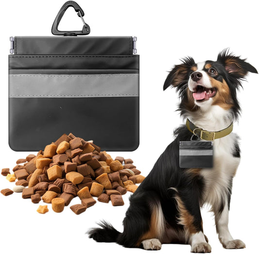 Tyuyuio Dog Training Treat Pouch Bag, Treat Bags for Dogs, Portable Pet Pocket Waist Clip Bag, Reflective Snack Bag for Pets, Includes Clip and Carabiner
