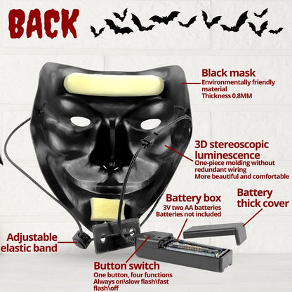 Crethinkaty Halloween Purge Mask Led Light Up Mask