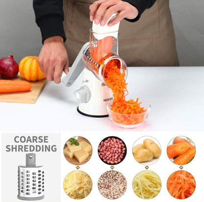 Purilite Select Rotary Cheese Grater with 3 Stainless Steel Blades