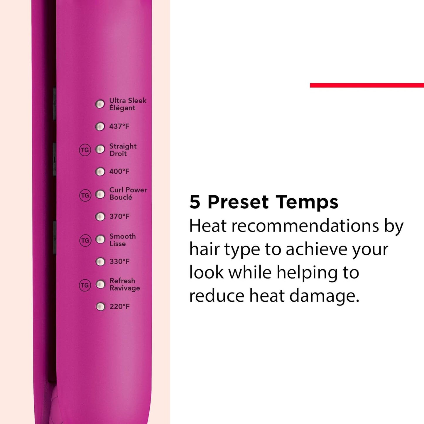 Revlon RVST2217F Easy Heat Precision 1" Flat Iron with TRUGUARD™ technology, High Heat, Less Frizz, Fast Heat, Dual Voltage, 10 Heat Settings