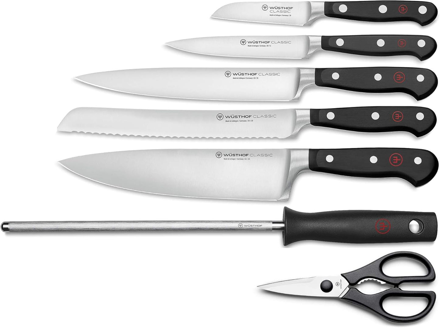 Wüsthof Classic Knife Block Set, 8 Pieces (1090170707), Precision Forged High-Carbon Stainless Steel Blade