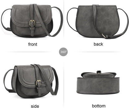 Crossbody Bags for Women Small Over the Shoulder Saddle Purses and Boho Cross body Handbags,Vegan Leather
