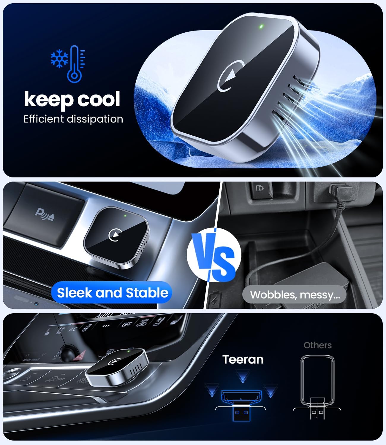 Purilite Select Wireless CarPlay Adapter – Ultra-Compact, Lightning Fast, Truly Wireless