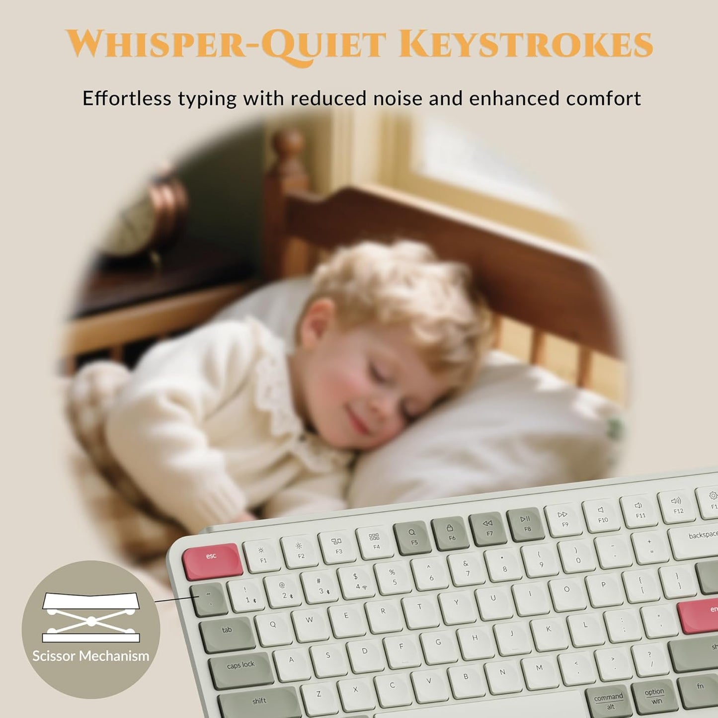Keychron B6 Pro Quiet Key Full Size Ultra-Slim Wireless Keyboard, ZMK Programmable Bluetooth 5.1/2.4 GHz/Wired with Ultra-Long Battery Life Low Profile for Mac Win Linux System - Space Gray