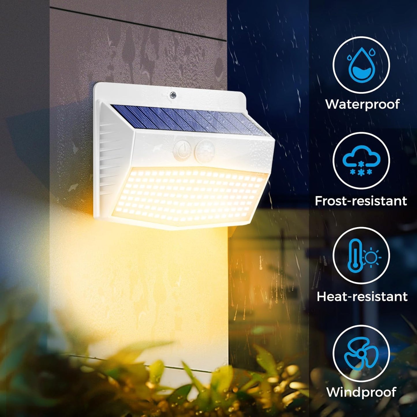 Solar Lights Outdoor, [ 8 Pack/138LED ] Solar Motion Sensor Light Outdoor with 3 Lighting Modes Wireless Waterproof Solar Wall Lights Solar Security Lights for Fence Yard Garden Deck Garage