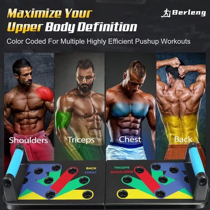 Solid Push Up Board Home Workout Equipment Multi-Functional Pushup Stands System Fitness Floor Chest Muscle Exercise Professional Equipment Burn Fat Strength Training Arm Men & Women Weights , Best