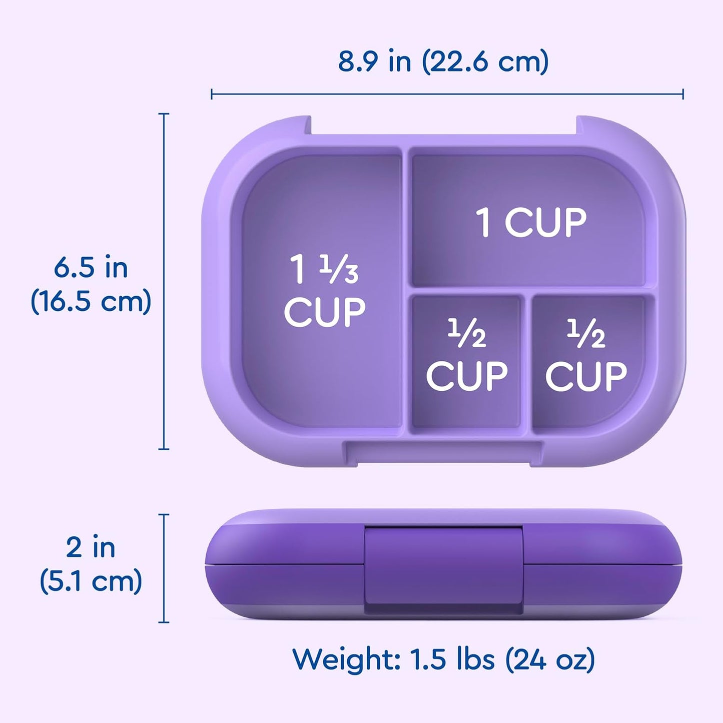 Bentgo Chill Kids Leak-Proof Lunch Box - 4-Compartment Bento Box with Built-In Ice Pack, 3.3 Cup Capacity, PFAS & BPA-Free, Microwave & Dishwasher Safe, Ideal Size for Ages 3 to 7 (Aqua)