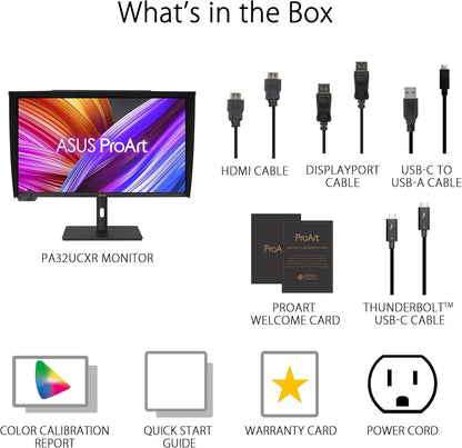 ASUS ProArt Display PA279CV 27” 4K HDR UHD (3840 x 2160) Monitor, IPS, 100% sRGB/Rec. 709, ΔE < 2, USB-C DisplayPort HDMI USB hub, Calman Verified, Eye Care, Tilt Pivot Swivel Height Adjustable