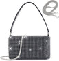 Rhinestone Purse for Women Sparkly Rhinestone Bag Evening Bag Silver Clutch Purses Bling Crossbody Bags for Women