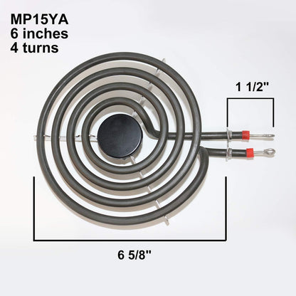 Electric Stove Burners MP22YA Electric Range Surface Burners Coil Unit Set (2pcs MP15YA & 2pcs MP21YA) Burner Element Replacement