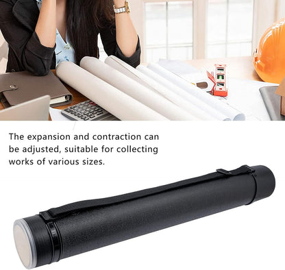 Telescoping Document Tube, Poster Tube with Shoulder Strap, 24.5-40 Inch | Portable Poster Document Storage Tube for Artworks, Blueprints, Drafting and Scrolls, with Strap for Easy Carry