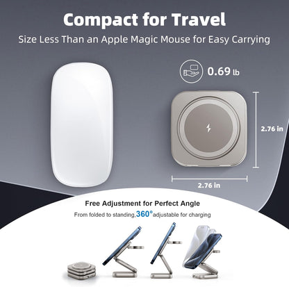 5-in-1 Wireless Charger for Magsafe, AC ISLAND Aluminum Travel Charging Station for Apple, 15W Snap Magnetic Multi Charging Stand Dock for iPhone 16/15/14/13 Apple Watch AirPods (with 35W GaN Adapter)