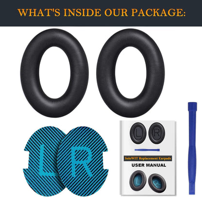 SoloWIT Earpads Cushions for Bose Headphones, Replacement Ear Pads for Bose QuietComfort 15 QC15 QC25 QC2 QC35/Ae2 Ae2i Ae2w/SoundTrue & SoundLink Around-Ear Series - QC25 PL Black&Blue