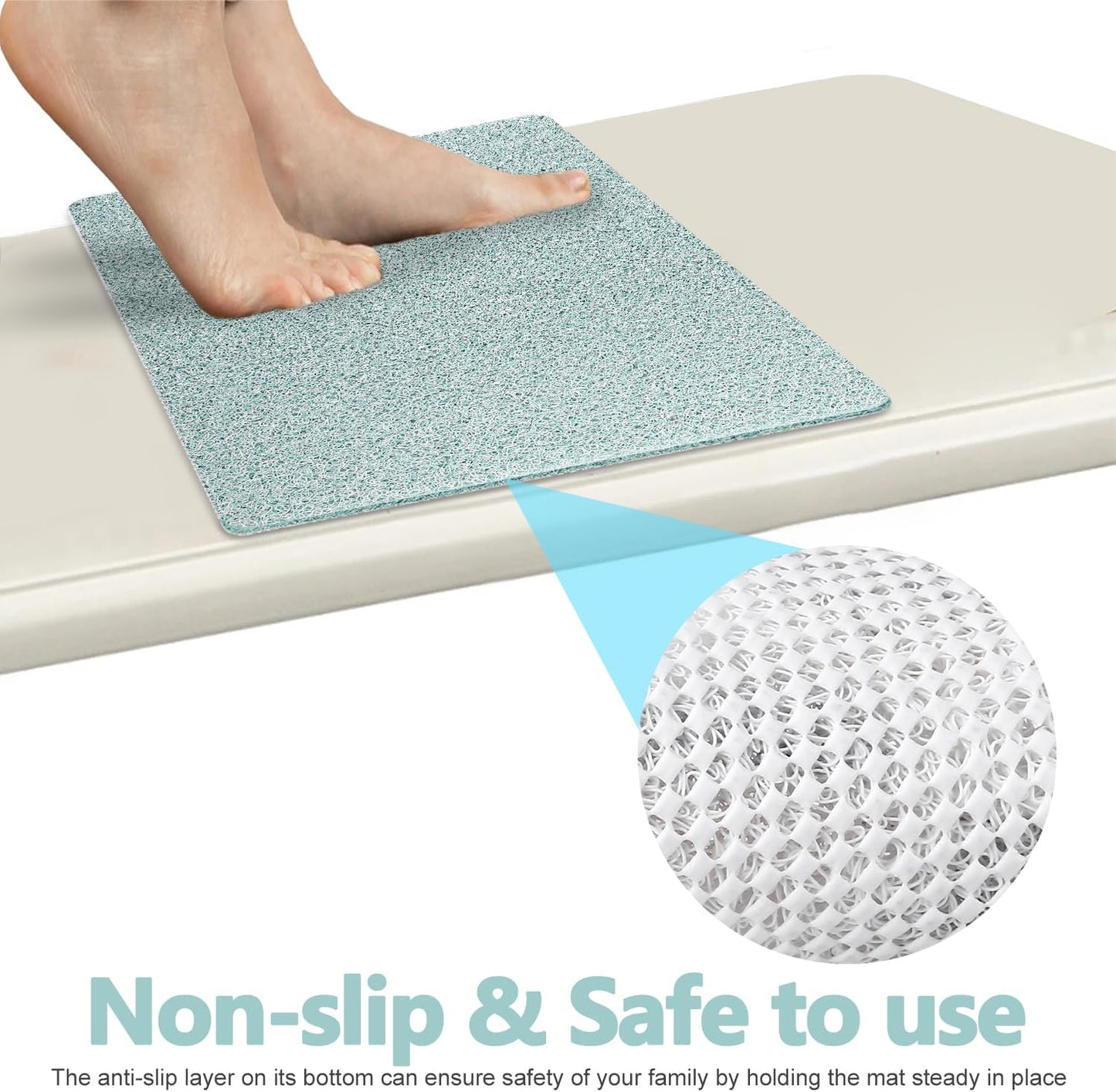 Loofah Mats for Shower, Non Slip | Quick Drying | Soft on Your Feet | Soft Textured Shower Mat Bath Mat Bathtub Mat Massage Mat Loofah Mat for Bathroom,Shower Tub or Wet Areas