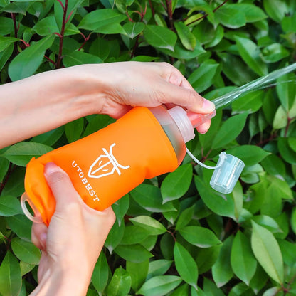 UTOBEST Soft Flask Running Water Bottle Collapsible Water Bottle for Trail Running Hydration Pack Hiking Cycling Climbing 150ML/250ML/350ML/450ML/500ML/550ML