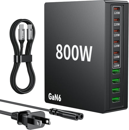 800W & 160W GaN Foldable Charging Station | Multi-Port USB-C PD PPS Desktop Fast Charging Hub