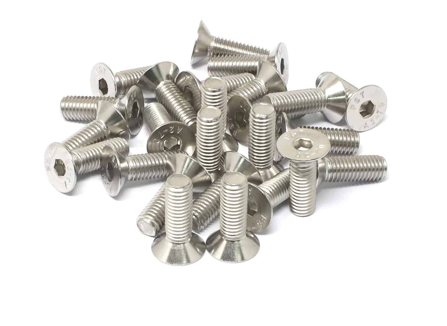 iexcell 5 Pcs M8 x 80mm Thread Pitch 1.25 mm Stainless Steel 304 Hex Socket Flat Head Cap Screws Bolts Kit