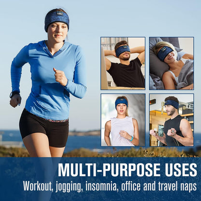 Bluetooth Sleep Headband Headphones | Wireless Sleep Mask Headphones | Music Headband for Side Sleepers | Sports Headband Earphones | Hands Free Audio Headband - PuriLite