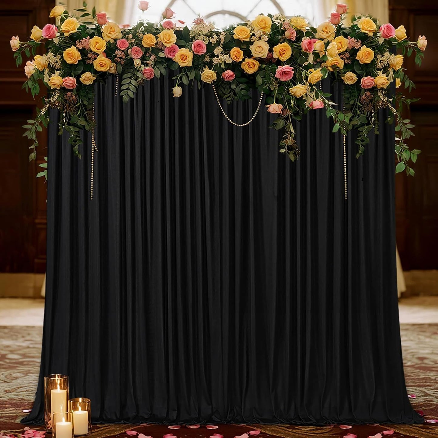 10.6x10Ft White Backdrop Curtain Parties Photo Curtains Backdrop Drapes Fabric for Wedding Birthday Baby Shower Decorations