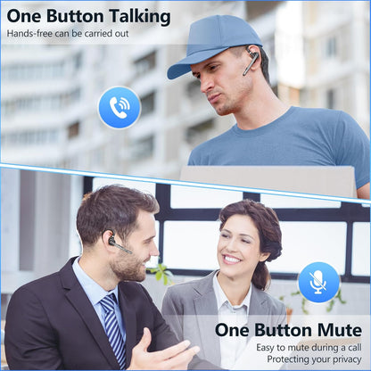 Bluetooth Headset V5.1, Wireless Headset with 500mAh Charging Case ENC Noise Cancelling Microphone, Bluetooth Earpiece 72H Talk Hands-Free Headphones for Cell Phone Office Business Driving (M51)