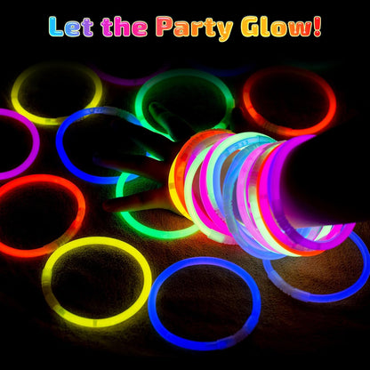 200 PCS Glow Sticks Bulk 8" Glowsticks, Glow Stick Bracelets Necklaces, Glow Party Supplies, Neon Glow Sticks, Glow in the Dark, Glowsticks Party Favors Light-up, Christmas, Easter