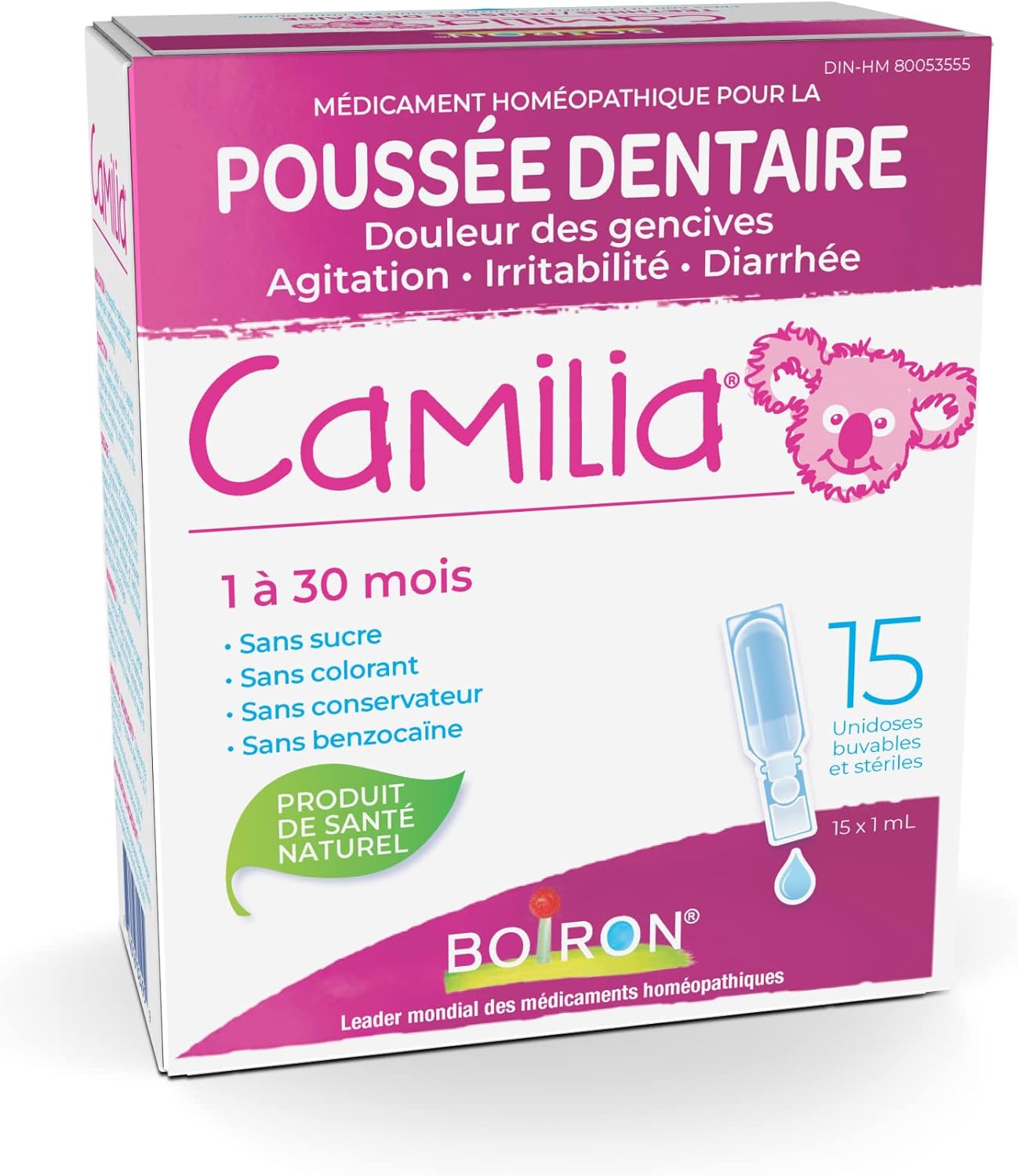 Boiron Camilia Baby Teething Relief Medicine, 30 Count (Pack of 1)