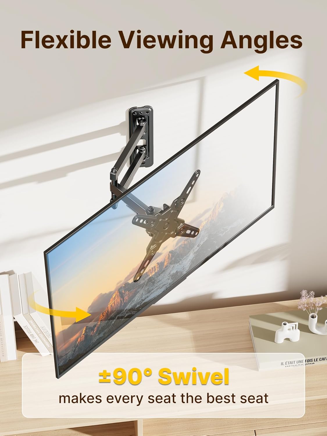 monTEK Full Motion TV Wall Mount Bracket for Most 13-43 Inch TVs, Wall Mount TV Bracket with Articulating Arm, Swivel Tilt Extension TV Mount, Max VESA 200x200mm, up to 44lbs - PuriLite