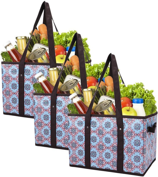 Purilite Select™ Heavy-Duty Reusable Grocery Tote Box Bags – 4 Gallon Capacity