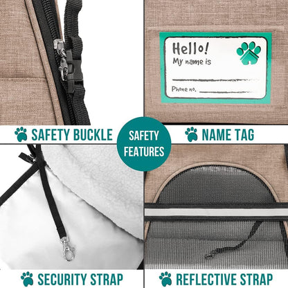 Premium Airline Approved Soft-Sided Pet Travel Carrier by PetAmi | Ventilated, Comfortable Design with Safety Features | Perfect For Plane or Car | Ideal for Small to Medium Sized Cats, Dogs, and Pets