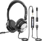 Voistek Computer HeadphonesWired USB C/3.5MM/USB Headset; with Noise Cancelling Microphone & Volume Controls Compatible with PC,Laptop,Mac,iPad,Home,Office,Meeting,Skype,Zoom(882F)