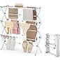Foldable Portable Laundry Drying Rack for Indoor Air Drying Clothing, 29.4 x 14.8 x 41.9 inches (LxWxH), Chrome Silver