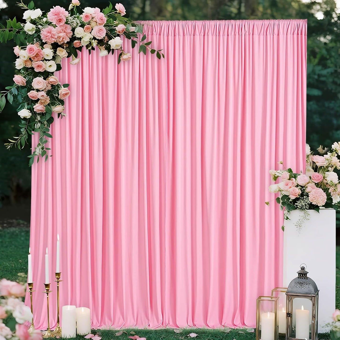 10.6x10Ft White Backdrop Curtain Parties Photo Curtains Backdrop Drapes Fabric for Wedding Birthday Baby Shower Decorations