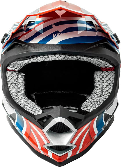 VCAN VX38 Adults ATV Motorcross Offroad Dirt Bike Motorcycle Downhill Helmet with Goggle DOT Approved