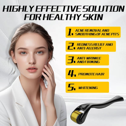 Microneedling Roller, 2Pack Derma Roller 0.5MM & 1MM for Women and Men, 540 Titanium Derma Roller for Hair Beard Facial Skin Face