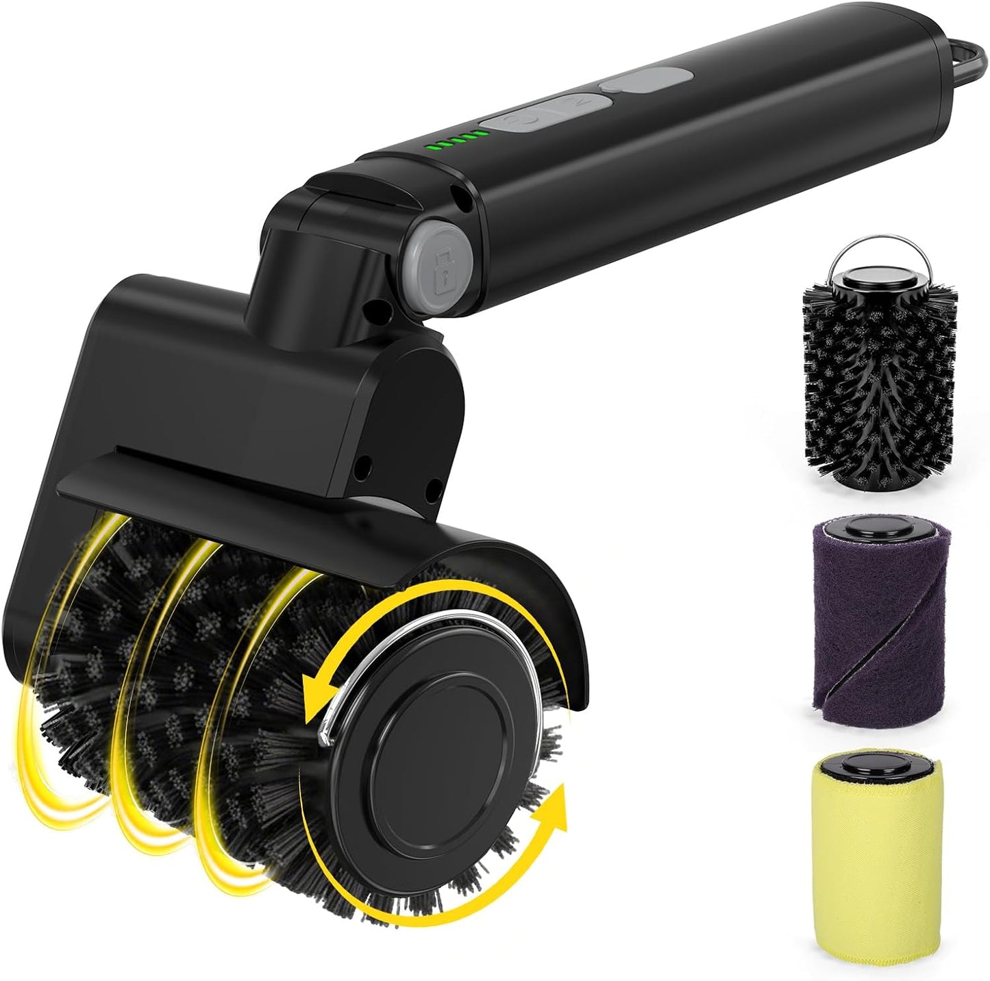 BlueFire 2 in 1 Electric Grill Brush, Cordless Electric Grill Cleaner, 360° Rotating Cleaner Brush Head, Rechargeable BBQ Grill Brushes for Outdoor Grill