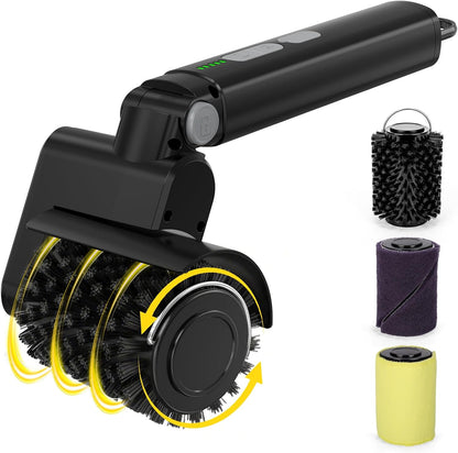BlueFire 2 in 1 Electric Grill Brush, Cordless Electric Grill Cleaner, 360° Rotating Cleaner Brush Head, Rechargeable BBQ Grill Brushes for Outdoor Grill