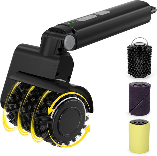 BlueFire 2 in 1 Electric Grill Brush, Cordless Electric Grill Cleaner, 360° Rotating Cleaner Brush Head, Rechargeable BBQ Grill Brushes for Outdoor Grill