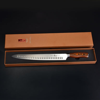 TUO Boning Knife - Razor Sharp Fillet Knife - High Carbon German Stainless Steel Kitchen Cutlery - Pakkawood Handle - Luxurious Gift Box Included - 7 inch - Fiery Phoenix Series