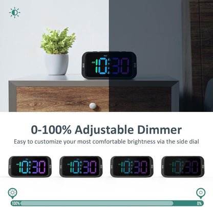 Odokee Digital Dual Alarm Clock for Bedroom, Easy to Set, 0-100% Dimmer, USB Charger, 5 Sounds Adjustable Volume, Weekday/Weekend Mode, Snooze, 12/24Hr, Battery Backup, Compact Clock for Bedside(Blue)