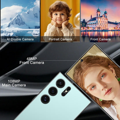 Unlocked Cell Phones Smartphone Unlocked Phones 8+256GB 6.8" HD Screen Dual SIM 108MP+48MP Camera and Built-in Pen (Violet)