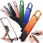 Portable Mini Aluminum Phone Stand, Ultra-Compact Foldable Holder，7PC Mixed Universal Phone Stand with Solid Alloy Body, Built-in Keychain Hook, Fully Adjustable Desktop Support Design for Most Phones