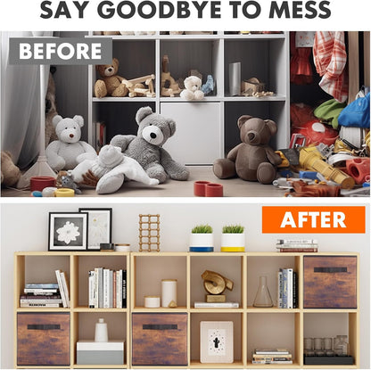 ShellKingdom Storage Bins, Foldable Fabric Storage Cubes And Cloth Organizer Drawer For Closet And Toys, 6 Pack (Lavender+Light Blue+Pink)