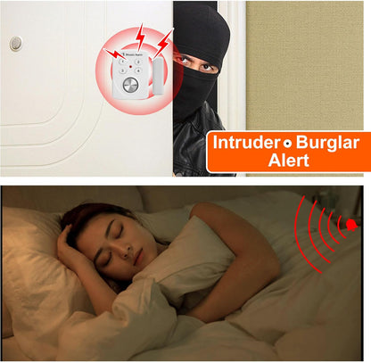 3 Pack Door Alarms with Delay When Left Open 130db Window Break Sliding Siren Vibration Detect Sensor for Home, Apartment Security. Keypad Intruder Burglar Entry Alert. Pool Alarm for Kids Safety