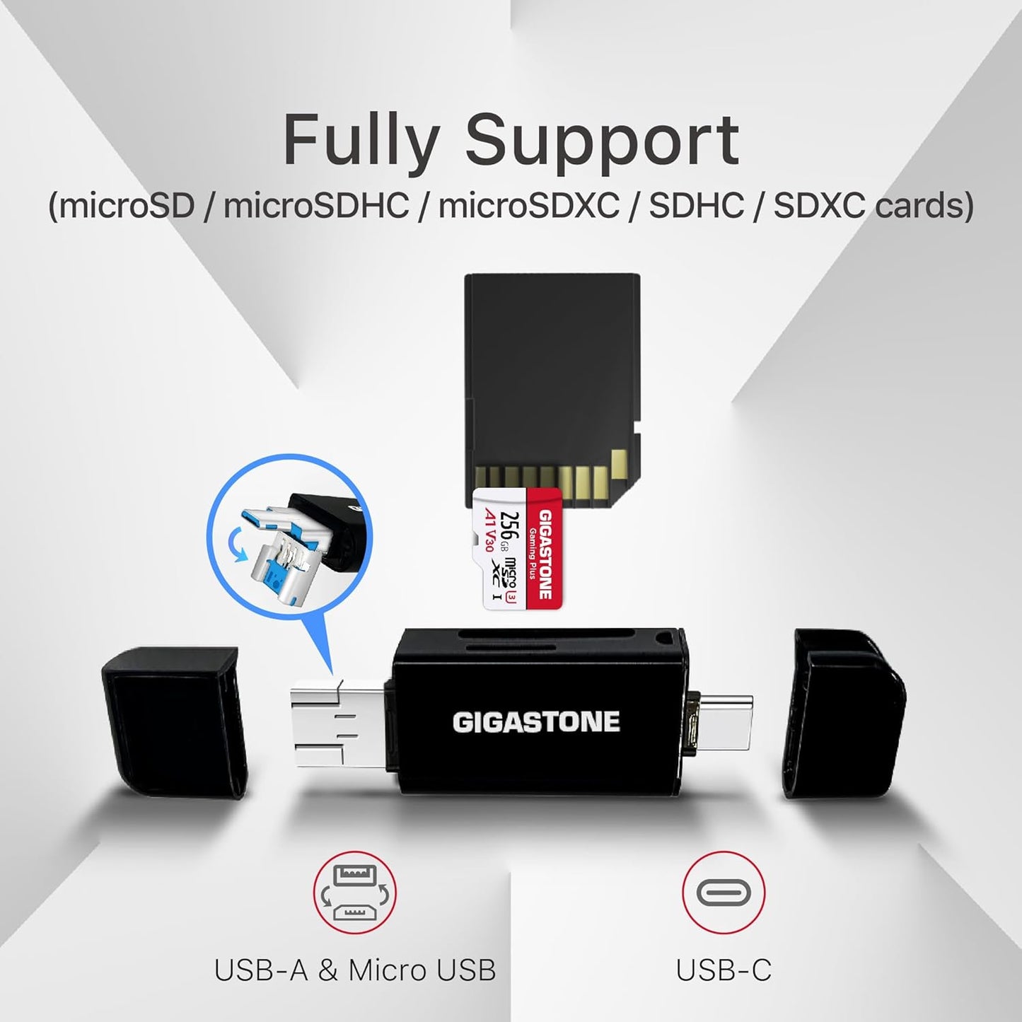 GIGASTONE 512GB Micro SD Card, Gaming Plus, MicroSDXC Memory Card for Nintendo-Switch 1, Wyze, GoPro, Dash Cam, Security Camera, 4K Video Recording, UHS-I A1 U3 V30 C10, up to 100MB/s, with Adapter