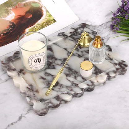 HESHIBI Marble Decorative Tray, Square, 8x8 inches, Rosso Lepanto, Luxury Natural Stone, Bathroom Vanity, Dresser Top, Kitchen Sink, Trinket Ring Tray