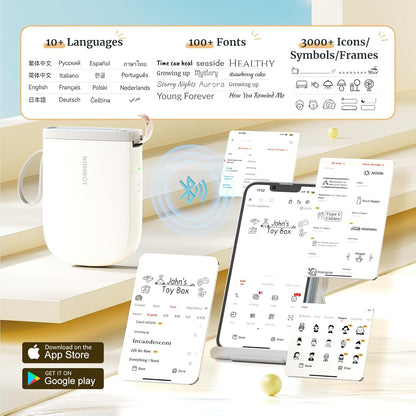 NIIMBOT D110 Mini Label Maker Machine with Tape(Pre-Cut Size 12x40mm), Portable Bluetooth Sticker Printer, Inkless Automatic Feeding One-Touch Custom Printing, Compatible with Phone Only